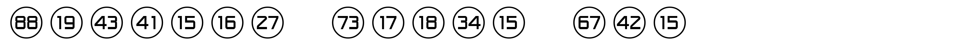 Numbers Style One